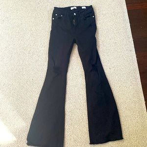High rise flare jeans in black size 7